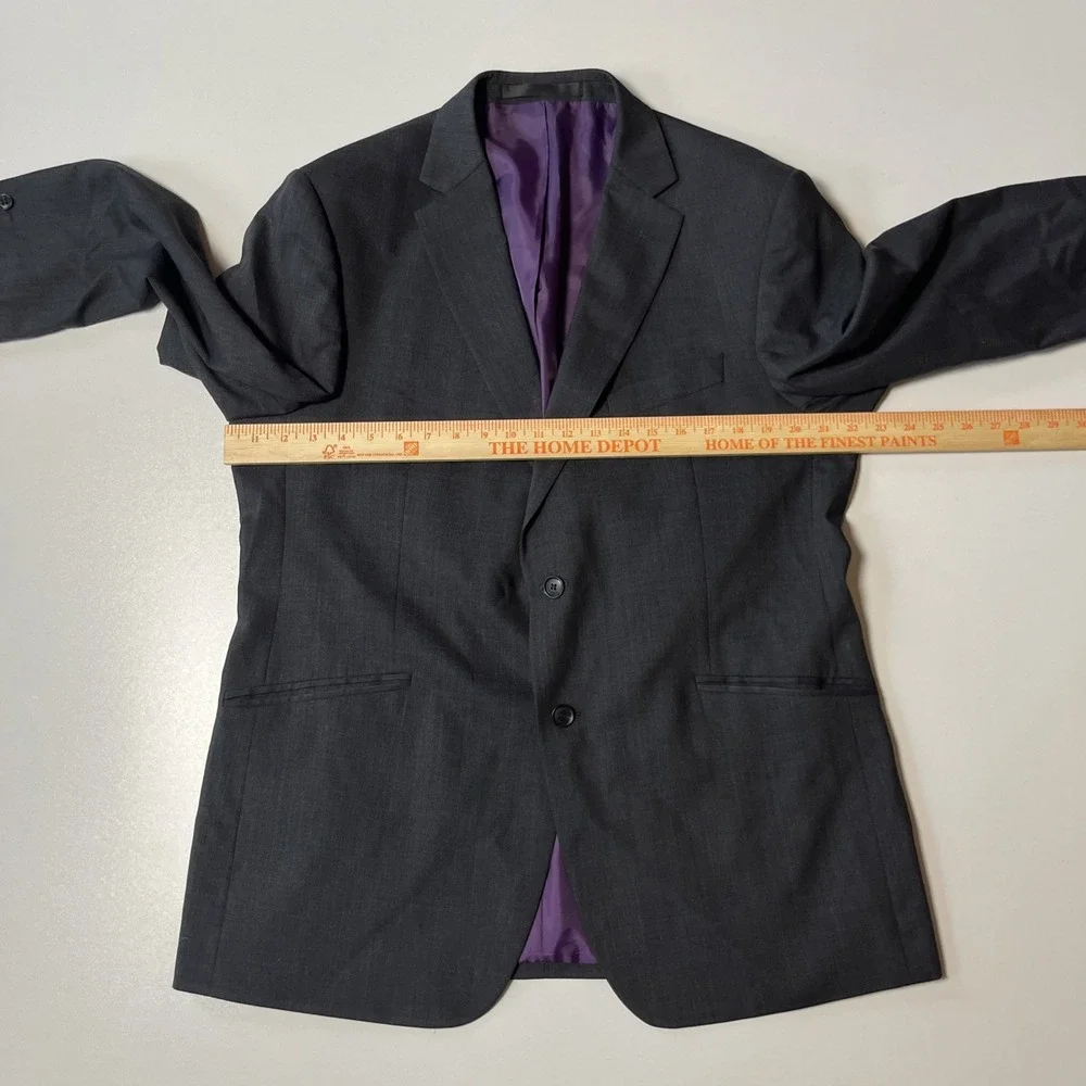 Marks And Spencer Performance Blazer Size 44 M Charcoal Wool Blend Sports Jacket